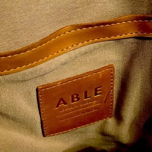 ABLE Leather ALEM Backpack in Cognac